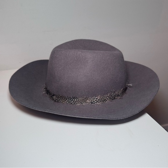 August T 100% Wool Gray Wide Brim Fedora
